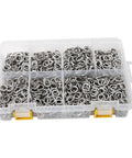 1035 Pcs 304 Stainless Steel Lock Washers Set M1.6 M2 M2.5 M3 M3.5 M4 M5 M6 M8 M10 M12 M16 With Spring Split Lock Washers And Elastic Gasket Kit For Nuts And Bolts Vibration Resistance in plastic organizer