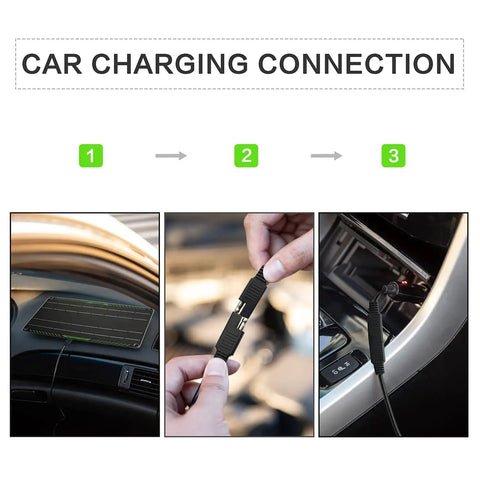 10W 12V Solar Panel Trickle Charger For Cars Motorcycles Boats And RVs Portable Battery Maintainer Car Charging Connection