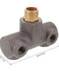 Built Tough Cast Iron Four Way Air Compressor Manifold Fitting With One Half Inch And One Quarter Inch Male Threads, multi port tee
