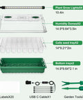 2 Pack 80Cell Seed Starter Tray With Timed Grow Light System, Humidity Domes And Base, indoor kit components displayed.