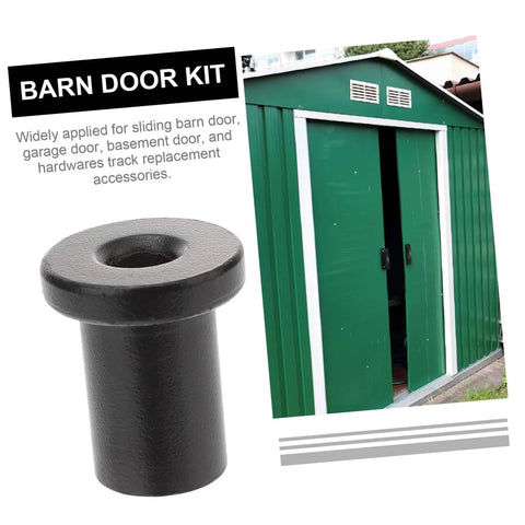 5 Pcs Black Sliding Barn Door Track Spacers Replacement Hardware Kit For Wall Rail Connection with image of black spacer and green barn door