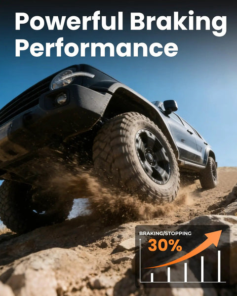 Off-road vehicle showcasing use of Beefy Front Brake Rotors Kit For Toyota Tacoma 2005 To 2023 6 Lug Not For 5 Lug Includes 319mm 12.56in Rotors