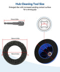 Six Inch Wheel Hub Resurfacing Kit with Polisher and Drill Adapter showing dimensions and parts for rust removal