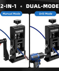 Pro Level Handheld Wire Stripper Tool With Tunable Dual Drive Modes For Fast Wire Insulation Skinning And Effortless Trade Site Prep Without Breaking A Sweat showing manual and drill modes.