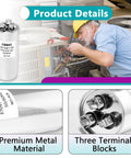 Two Pack 45 Plus 5 MFD Round Dual Motor Run Capacitors 440/370V for air conditioners and compressors detailed view