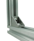 Heavy Duty 200mm T Slot Aluminum Profile For DIY Builds 1 Piece 20x20mm Silver Extrusion with corner bracket detail