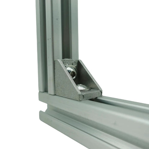 Heavy Duty 200mm T Slot Aluminum Profile For DIY Builds 1 Piece 20x20mm Silver Extrusion with corner bracket detail