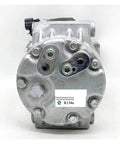 Clutchless three electric air conditioning compressor for Chery cars, showcasing silver metal design and connection points.