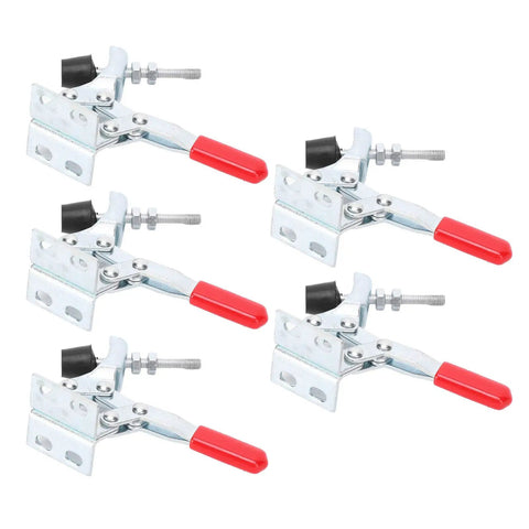 Super Cool Vertical Quick Release Clamp With Epic 30kg Grip For Welding And Heavy Duty Mechanical Work That Locks Tight And Keeps Jobs Secure No Slippage Allowed, set of 5 clamps, galvanized steel.