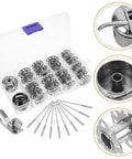Must Have 31 Piece Bobbin And Small Bobbin Case Set For Household And Industrial Sewing Machines, Easy To Install, Prevents Knots And Unraveling, Portable Crafting And Repair Kit For Everyday Sewing Projects. Silver metal bobbins in clear case