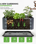Two Pack Galvanized Raised Garden Beds With Bottom Indoor And Outdoor Use Rust Proof Metal Planter Box showcasing vegetable growth