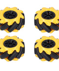 Mecanum wheel set for smart car, yellow and black 48mm, four tires, Amazon