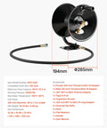 Heavy Duty Pressure Washer Hose Reel 50 Feet Three Eighths Inch Steel Bracket Mounted For Wall Floor Or Truck Mount 4000 PSI