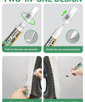 Image demonstrating the Easy To Use GMC Touch Up Paint Pen For Car Scratches Silver Ice Quicksilver Switchblade Silver Metallic Quick And Simple Auto Paint Scratch Repair To Keep Your Ride Fresh with instructions for use on vehicle scratches.
