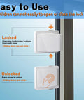 Easy Install Sliding Glass Door Lock For Child Safety And Pet Proofing, One Pack, Locked and unlocked positions on sliding door
