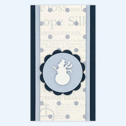 Handmade card with snowman design using 1.5 Inch Circle Lever Action Craft Punch For Paper Crafting Scrapbooking Cards Arts No Fuss DIY Punch Tool