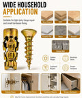 6x14mm Door Hinge Repair Kit For Loose Cabinets And Furniture illustration showing uses on various materials and applications.