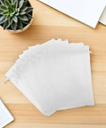 White Organza Gift Bags 100 Pack Drawstring Candy Bags For Party Favors And Wedding Decor Clear Sheer Mesh stacked on a table