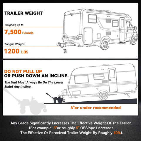Heavy Duty Electric Trailer Dolly With 7500 Lbs Capacity, 24V 800W Motor Power, Six Wheel Off Road Anti Tip Design, Dual Ball Hitch Mount For Rv Campers And Boats Easy Load Handling trailer weight details.