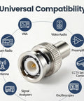 Image of 50 Ohm BNC Terminator Caps 20 Pack Protective Plugs For VNA And Signal Analyzers with universal compatibility chart.