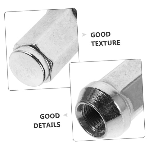 Yardwe Chrome Lug Nuts Wheel Replacement Kit Super Easy Install Anti Rust Heavy Duty Seal Covers close-up chrome finish and threads