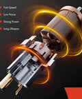 Close-up of Honda Electric Fuel Pump for ATV Fits TRX420 Rancher 2007 To 2014, TRX500 Foreman 2012 To 2013, TRX700XX 2008 To 2009 Replacement Part 16700-HP5-602 Direct Fit Easy Install showing internal mechanism highlighting features like fast speed, low noise, strong power, and long lifespan.