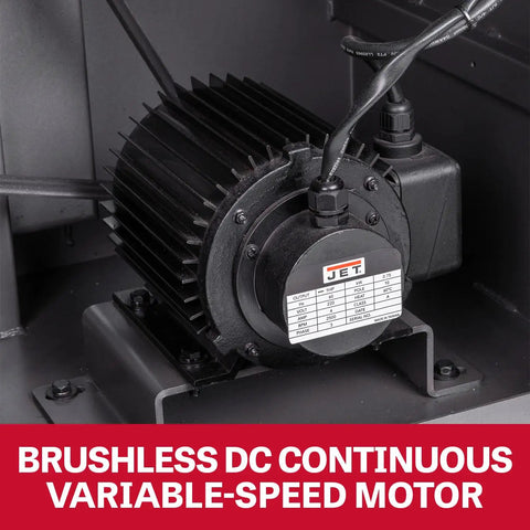 Close-up of 1 HP BLDC motor from the 18-Inch Continuous Variable-Speed Band Saw With 1 HP 110V Single-Phase BLDC Motor, 90 To 1,600 FPM