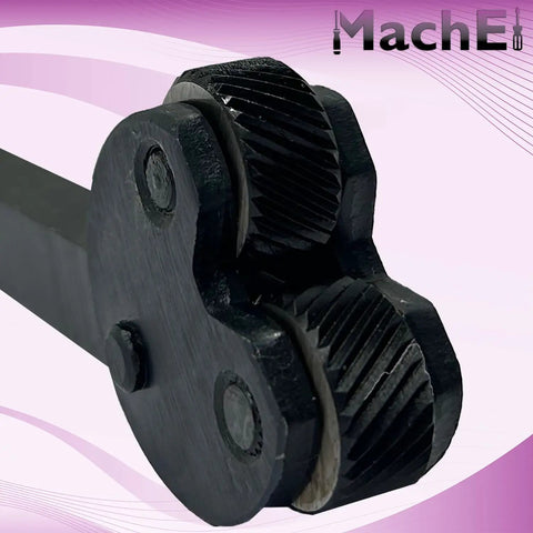 Close-up of Diamond Pattern Knurling Tool With Pivot Head, 1/2 Inch Square Shank for Lathe, durable tool steel construction.