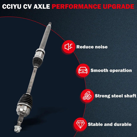 CV Axle Shaft Assembly Front Right For Ford Focus 2012 2013 2014 2015 2016 2017 2018 2.0L L4 Automatic Direct Fit Replacement 662305 OEM Grade Durable Steel Drive Shaft Built To Last, steel drive axle