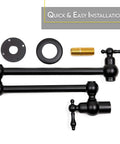 Pot Filler Faucet Wall Mount Black Kitchen Faucet With 24 Inch Extendable Swing Arm shown in parts for easy installation