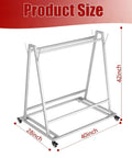 Open Style Mobile Floor Mat Transporter Cart With Wheels, Heavy Duty Galvanized Steel Rack, 40x28x42 In, Lockable Swivel Casters, Rust Resistant