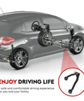 Diagram of car suspension system with highlighted front upper control arm and ball joint for 4WD AWD vehicles