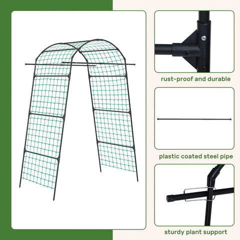 Tall Garden Arch Trellis For Climbing Plants, 86 Inch Metal Garden Archway with polyethylene-coated steel structure