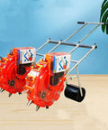 Hand Push Garden Seeder Roller For Double Row Planting Manual Seeder And Fertilizer Applicator Precision Garden Planter