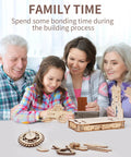 Family time with 3D Puzzle Kit For Adults Wooden Printing Press Model Building Kit With 303 Pieces, DIY Wood Craft, STEM Hobby Toy