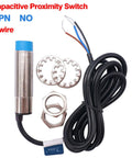 Capacitance Proximity Sensor Switch 1 To 10 mm Adjustable Sensing Distance NPN Normally Open M18 3 Wire DC 6 To 36V 300mA