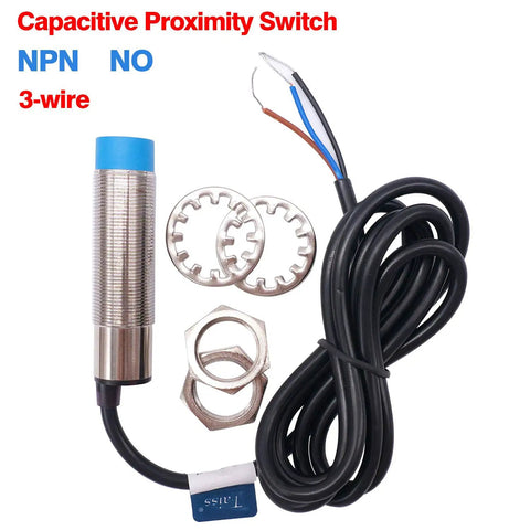 Capacitance Proximity Sensor Switch 1 To 10 mm Adjustable Sensing Distance NPN Normally Open M18 3 Wire DC 6 To 36V 300mA