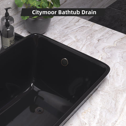Oil Rubbed Bronze Tub Drain Trim Set Conversion Kit displayed in modern bathroom setting