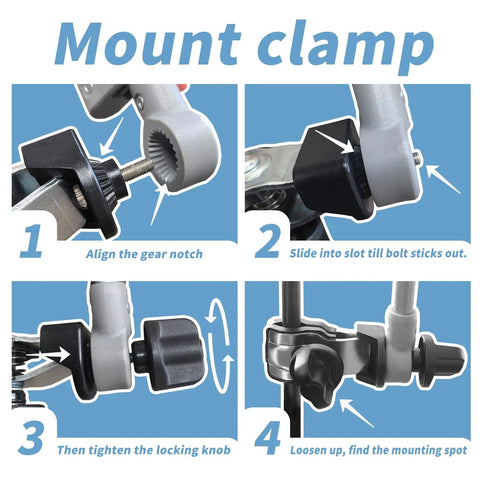Super Lightweight Clip On Chair Parasol With Heavy Duty Universal Clamp UPF 50 Plus UV Protection Portable Mount clamp installation guide.
