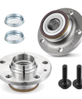 Front view of Rear Wheel Bearing And Hub Assembly For Audi And Volkswagen Cars With ABS 5 Lug 2 Pack That Fits Your Ride Q3 TT