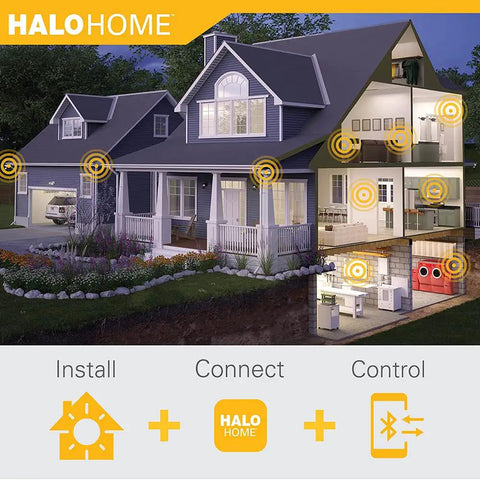 In-Wall Accessory Dimmer For Smart Home Lighting Easy Wall Dimmer Switch For A Single Fixture Or Whole Room Works With Smart Lights And Home Automation White Finish App Pairing Required For Setup, showcasing smart home connectivity and control