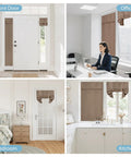 French Door Curtains With Privacy Blackout Tie Up Shade For Kitchen Dining Nursery And Bathroom Energy Saving Door Covering 26 By 72 Inches Mocha One Panel Easy Install No Drill shown in different room settings