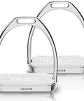 Fillis Stirrup With Premium Stainless Steel Non Slip Gummy Insole in silver, set of two, showcasing non-slip features