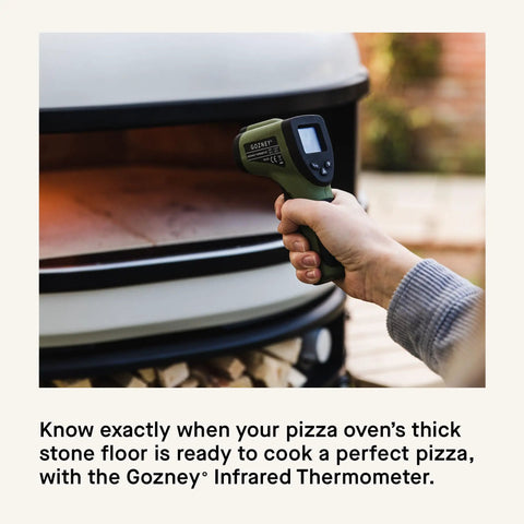 Infrared Thermometer With Built In Laser For Precise Temperature Readings, LED Display, Non Contact Measurement, Wireless Convenience, 9V Battery Included, Great For Pizza Ovens, Grills, And Home Kitchens, hand-held use at pizza oven