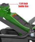 Pro-Lift green 2-ton floor jack saddle with 1 3/4 inch saddle size (close-up view)