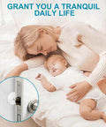 Heavy Duty Silicone Door Stoppers For Wall Peel And Stick Quick Pick Up These Solid Sets To Kick Handle Dents Spare Drywall Paint Mute Room Noise Keep Houses Snazzy No Hassle with a mother and baby in a serene setting.