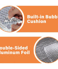 Built-in bubble cushion detail of Premium Double Sided Reflective Insulation Roll 23.6 Inch By 10 Foot Aluminum Bubble Heat Barrier.