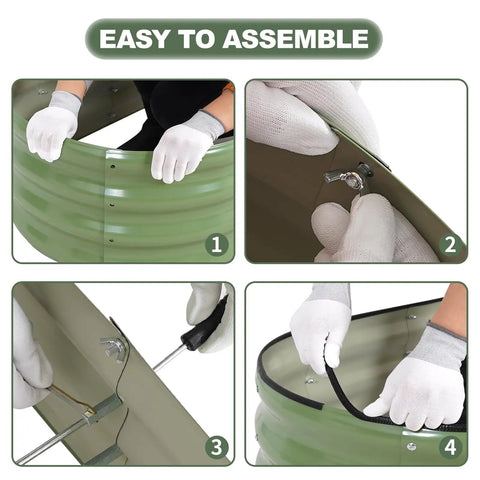 Easy assembly of Galvanized Raised Garden Bed Kit For Outdoor Use 4x2x1 Feet Durable Metal Planter Box For Vegetables And Flowers