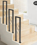 Two Pack U Shaped S Scroll Staircase Handrails Premium Carbon Steel Build Weather Resistant Coating Indoor Outdoor Step Railing on stairs