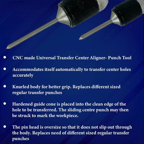 Universal Transfer Center Aligner With Hardened Steel Pins Self Adjusting Knurled Grip Handles No Drama Precision Machinist Punch Set For Mechanics Straight Up Reliability Killer Everyday Workhorse